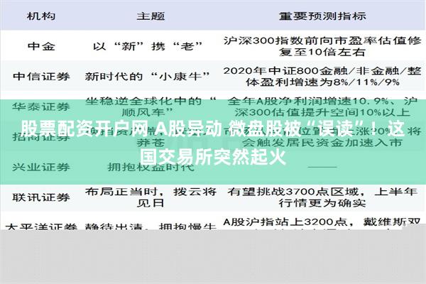 股票配资开户网 A股异动 微盘股被“误读”！这国交易所突然起火