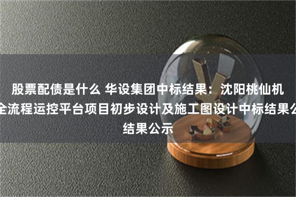 股票配债是什么 华设集团中标结果：沈阳桃仙机场全流程运控平台项目初步设计及施工图设计中标结果公示