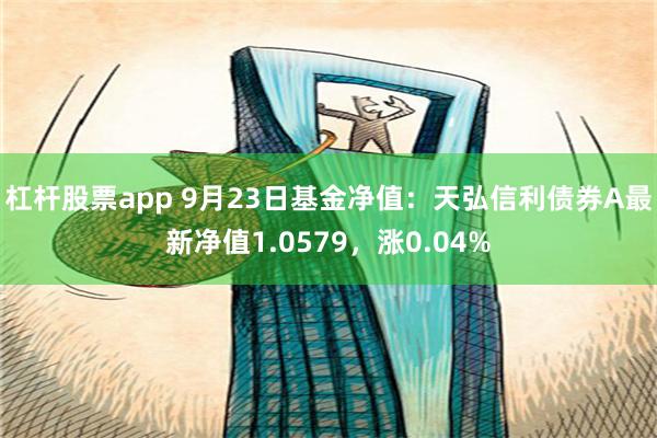 杠杆股票app 9月23日基金净值：天弘信利债券A最新净值1.0579，涨0.04%