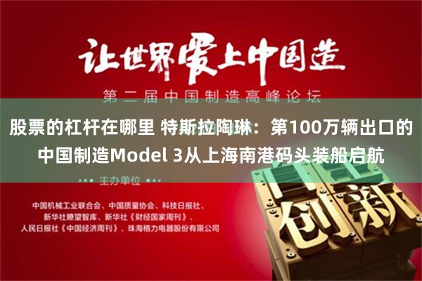 股票的杠杆在哪里 特斯拉陶琳：第100万辆出口的中国制造Model 3从上海南港码头装船启航