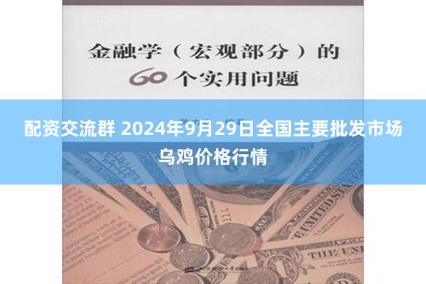 配资交流群 2024年9月29日全国主要批发市场乌鸡价格行情