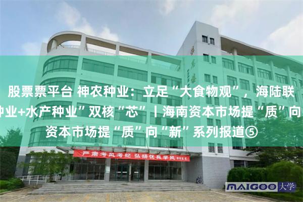 股票票平台 神农种业：立足“大食物观”，海陆联动打造“农作物种业+水产种业”双核“芯”丨海南资本市场提“质”向“新”系列报道⑤
