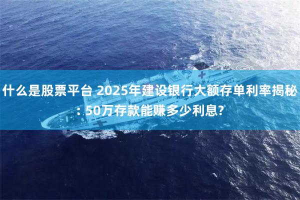 什么是股票平台 2025年建设银行大额存单利率揭秘: 50万存款能赚多少利息?