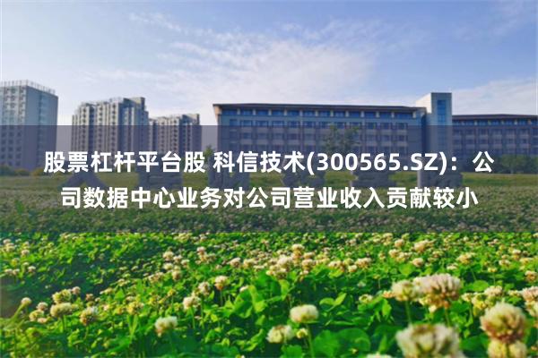 股票杠杆平台股 科信技术(300565.SZ)：公司数据中心业务对公司营业收入贡献较小