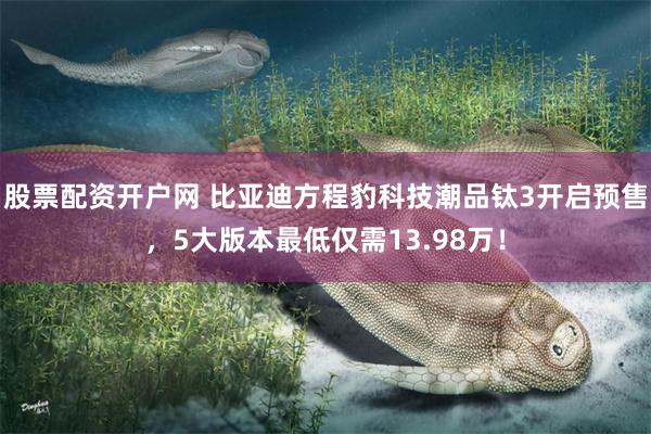 股票配资开户网 比亚迪方程豹科技潮品钛3开启预售，5大版本最低仅需13.98万！