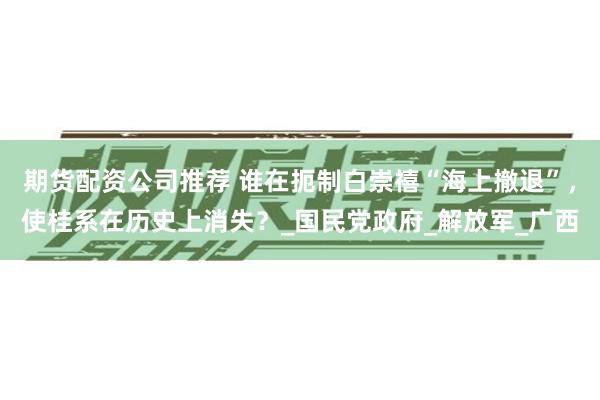 期货配资公司推荐 谁在扼制白崇禧“海上撤退”，使桂系在历史上消失？_国民党政府_解放军_广西