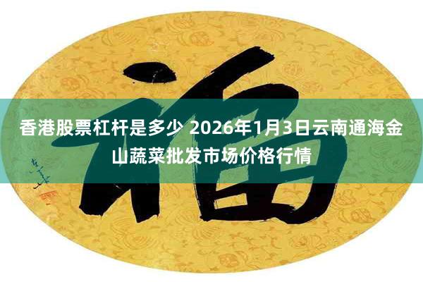 香港股票杠杆是多少 2026年1月3日云南通海金山蔬菜批发市场价格行情